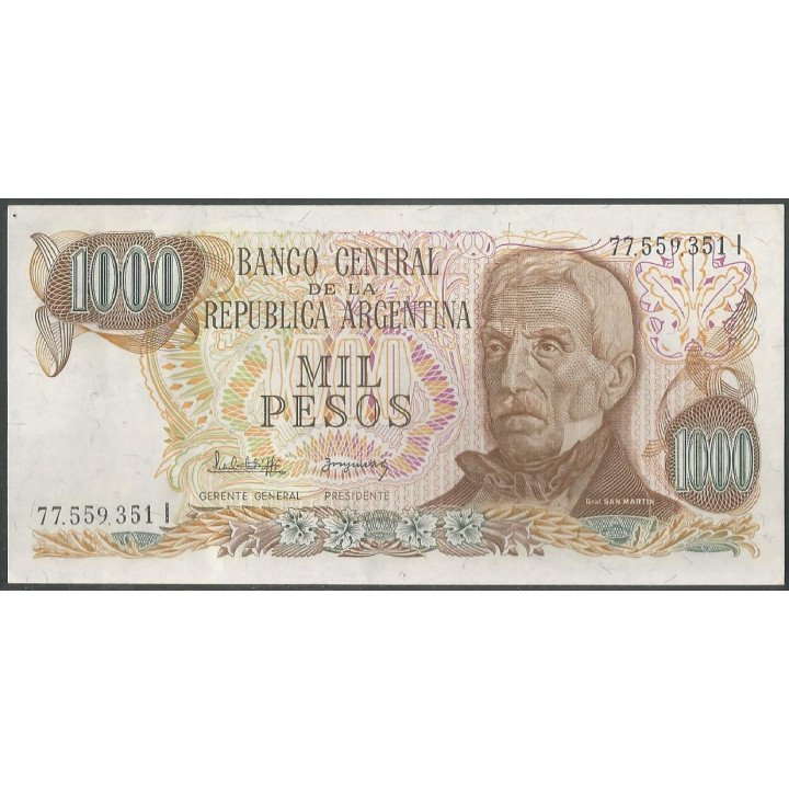 Argentina 1.000 Pesos ND1976-83 Serie I P304d