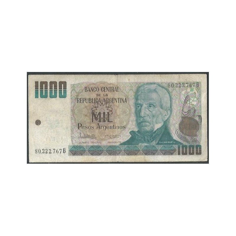 Argentina, 1.000 Pesos Argentinos ND1983-5 Serie B P317a