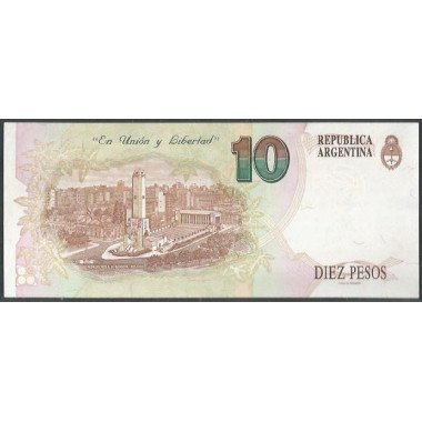 Argentina, 10 Pesos ND1993 Serie D P342b