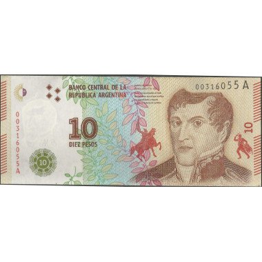 Argentina, 10 Pesos ND2016 Serie A P360