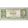 Bolivia, 10 Pesos Bolivianos L 13 Jul 1962 Serie H P154a