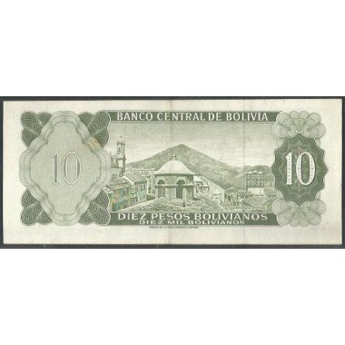 Bolivia, 10 Pesos Bolivianos L 13 Jul 1962 Serie H P154a