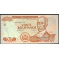 Bolivia, 20 Bolivianos L 28 Nov 1986 ND2014 Serie I P239A