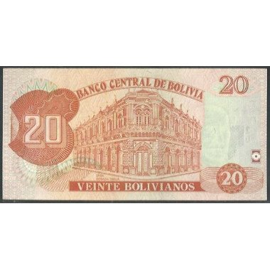 Bolivia, 20 Bolivianos L 28 Nov 1986 ND2014 Serie I P239A