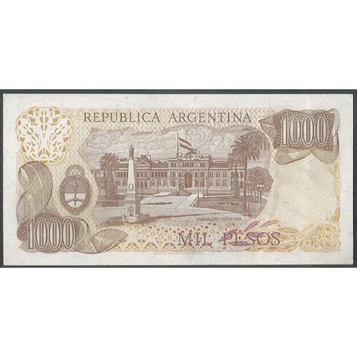 Argentina 1.000 Pesos ND1976-83 Serie I P304d reverso