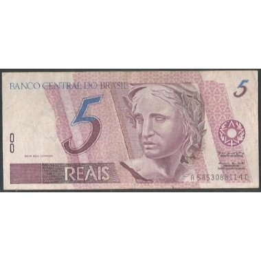 Brasil, 5 Reales ND1997- Firma 39 P244Ad