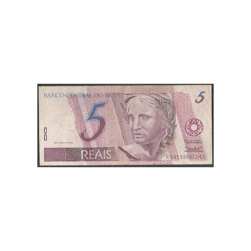 Brasil, 5 Reales ND1997- Firma 39 P244Ad