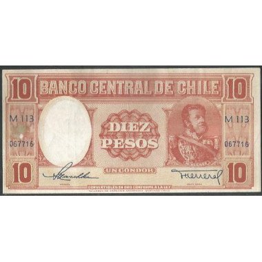 Chile, 10 Pesos ND1947-58 Firma 4 P111