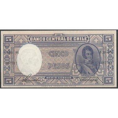 Chile, 5 Pesos ND1958-9 Firma 1 P119