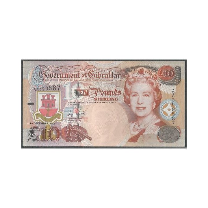Gibraltar 10 Pounds 1 Dic 2006 P32a