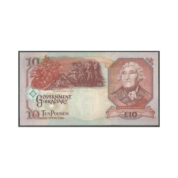 Gibraltar 10 Pounds 1 Dic 2006 P32a reverso