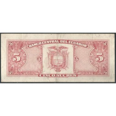 Ecuador, 5 Sucres 25 Jul 1979 HQ Firma 2 P113c