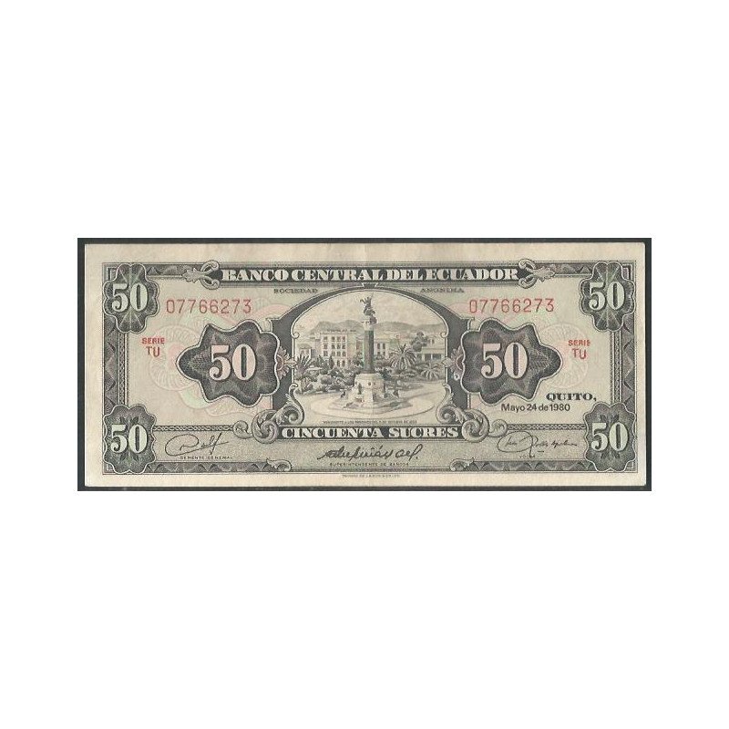 Ecuador, 50 Sucres 24 May 1980 TU Firma 1 P116e