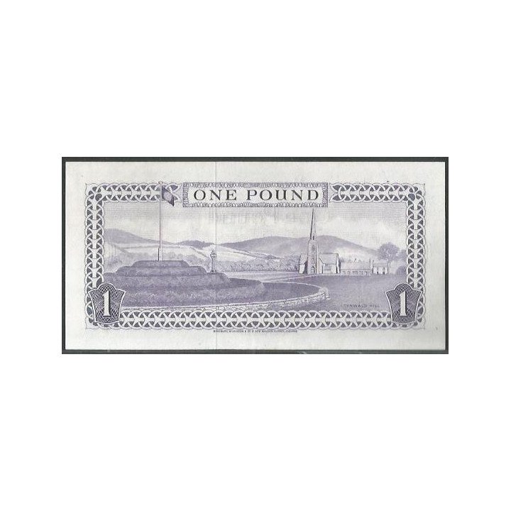 Isla de Man 1 Pound ND1972 Firma 4 P29d reverso