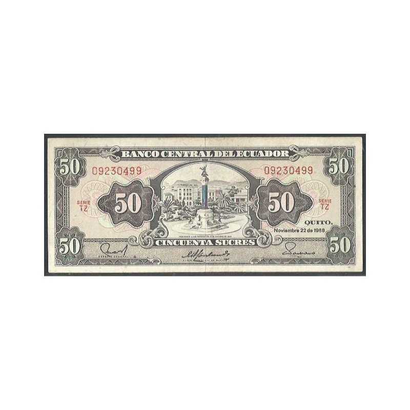 Ecuador, 50 Sucres 22 Nov 1988 TZ Firma 1 P122a