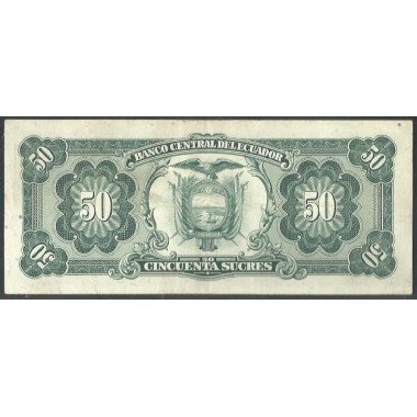 Ecuador, 50 Sucres 22 Nov 1988 TZ Firma 1 P122a