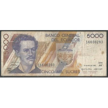 Ecuador, 5.000 Sucres 31 Ene 1995 AK P128b