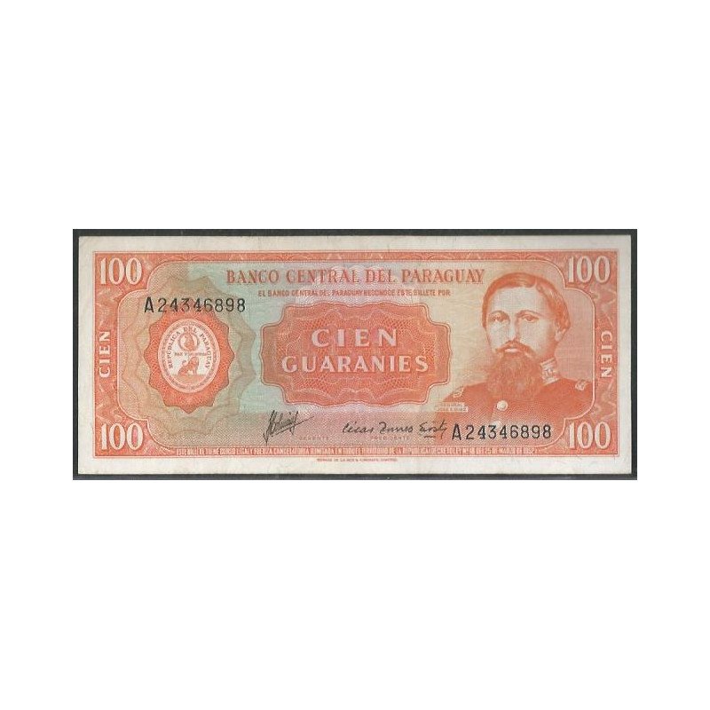 Paraguay, 100 Guaranies L1952 P199b