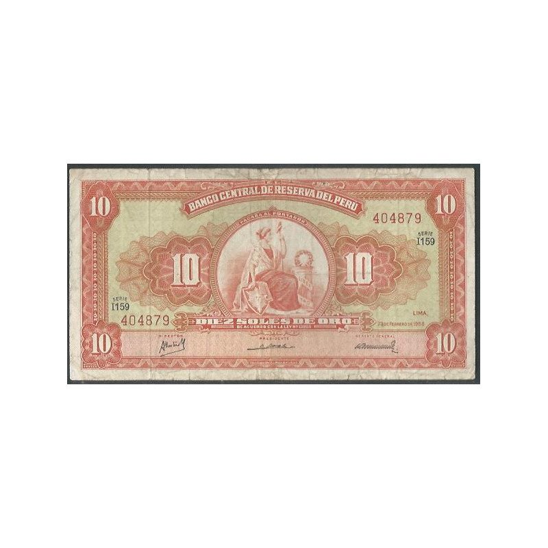 Peru, 10 Soles 23 Feb 1968 P84a