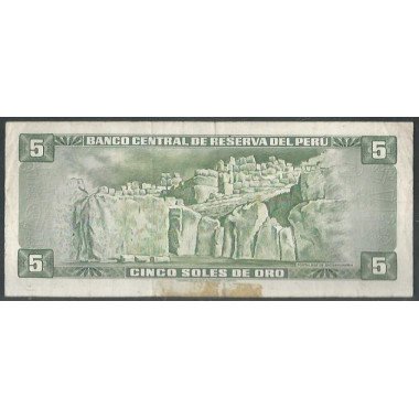 Peru, 5 Soles 16 Oct 1970 P99b