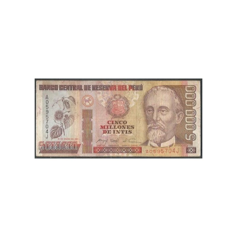 Peru, 5.000.000 Intis 16 Ene 1991 P150a