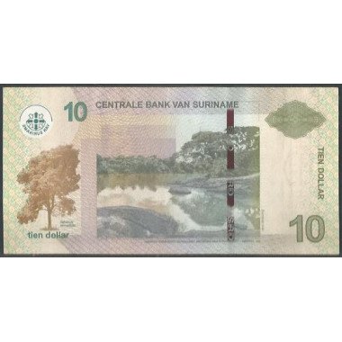 Suriname, 10 Dollars 1 Sep 2010 P163a
