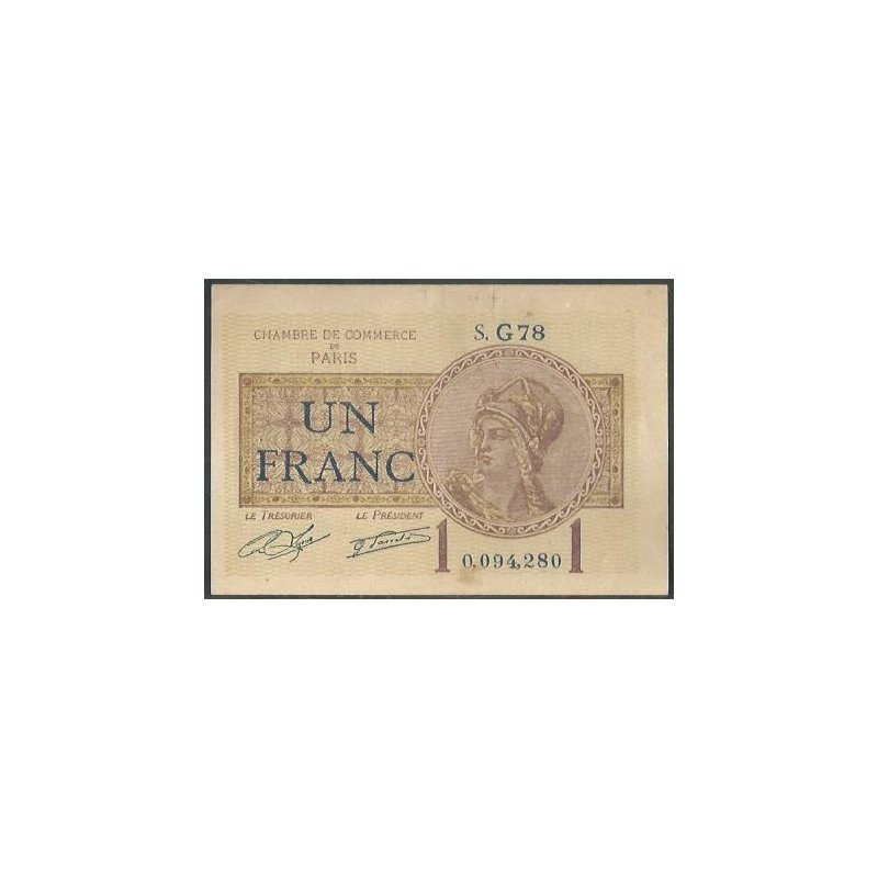 Francia - Camara de Comercio de Paris, 1 Franc 1923