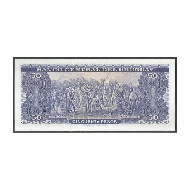 Uruguay 50 Pesos ND1967 A P46a reverso