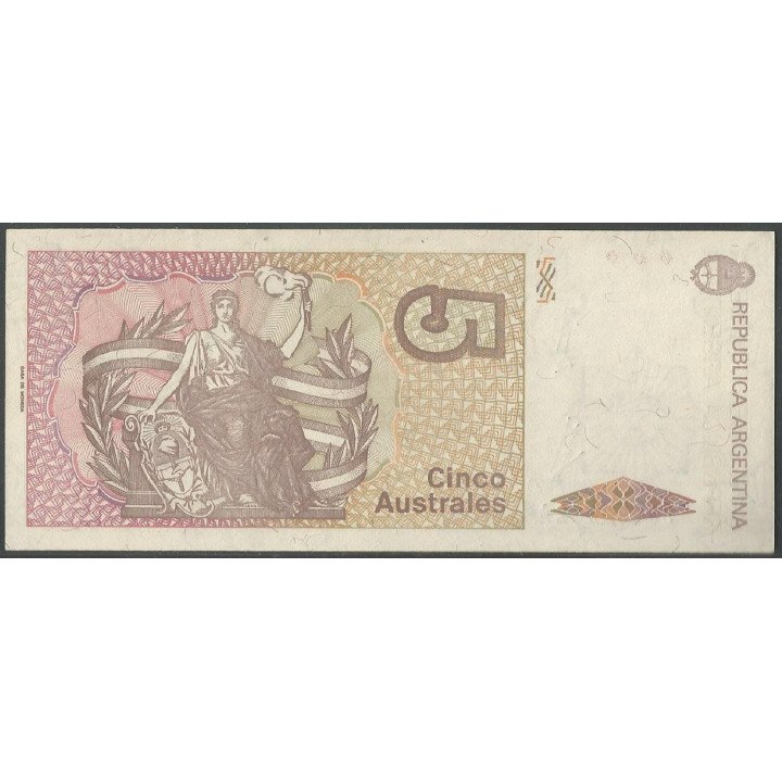 Argentina 5 Australes ND1985-89 Serie A P324a reverso