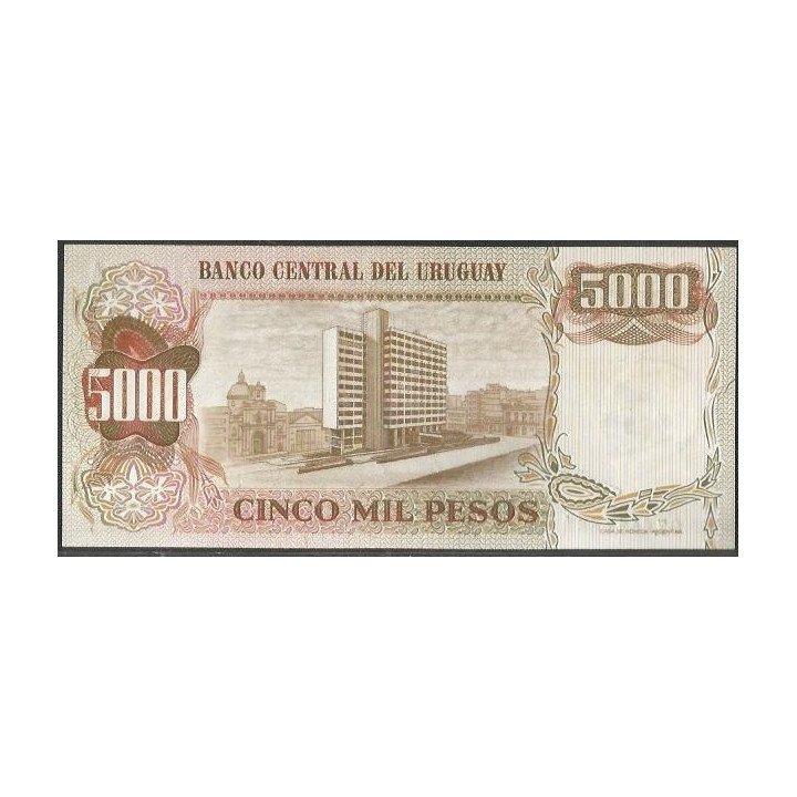 Uruguay 5 Nuevos pesos ND1975 P57 reverso