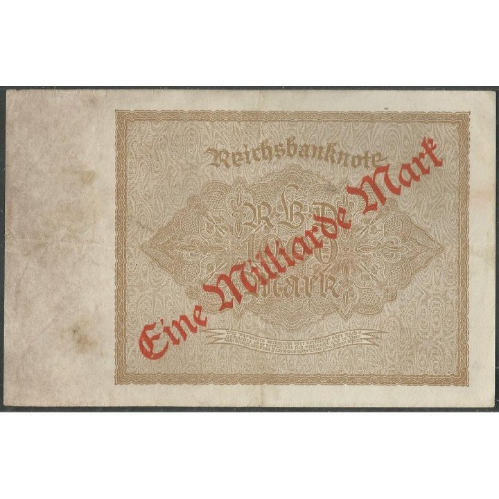Alemania 1 Millardo Mark ND Sep 1923 P113b reverso