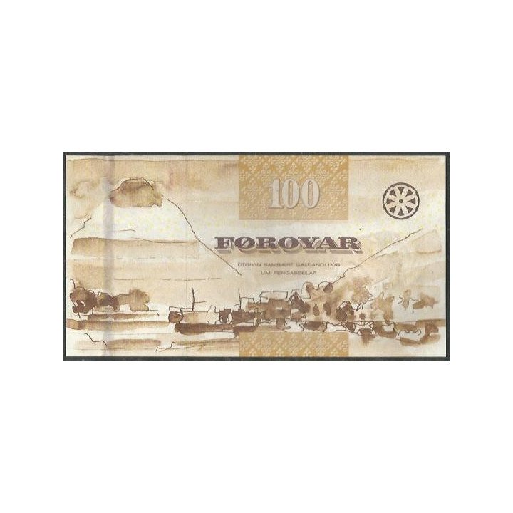 Islas Faroe 100 Kronur 2002 P25 reverso