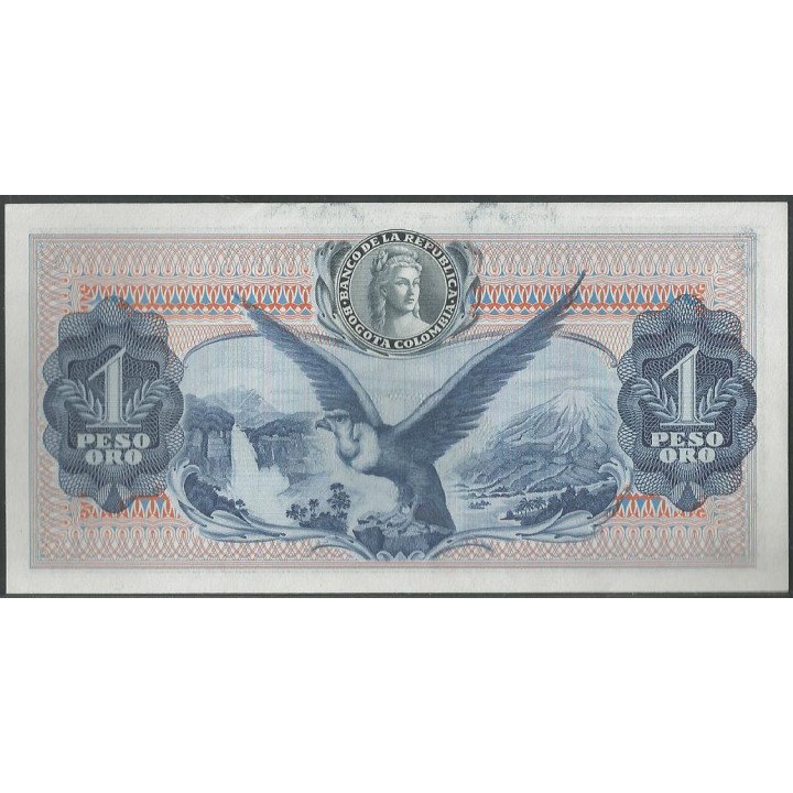 Billete de 1 Peso 1 Feb 1968 BGW063 reverso