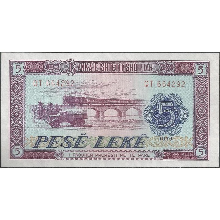 Albania 5 Leke 1976 P42a