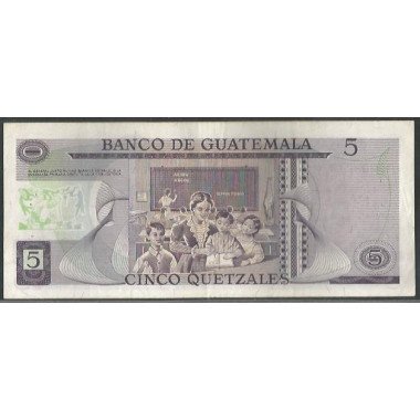 Guatemala, 5 Quetzales 4 Ene 1978 Firma 3 P60c