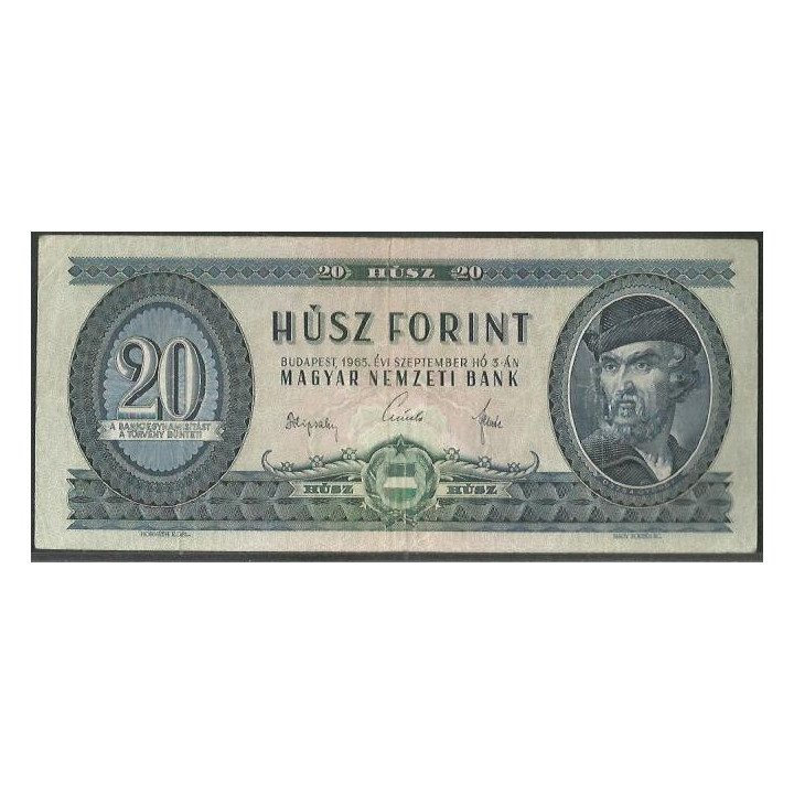 Hungria 20 Forint 3 Sep 1965 P169d