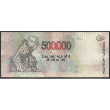 Argentina, 500.000 Australes ND1991 Serie A Firma 1 P338