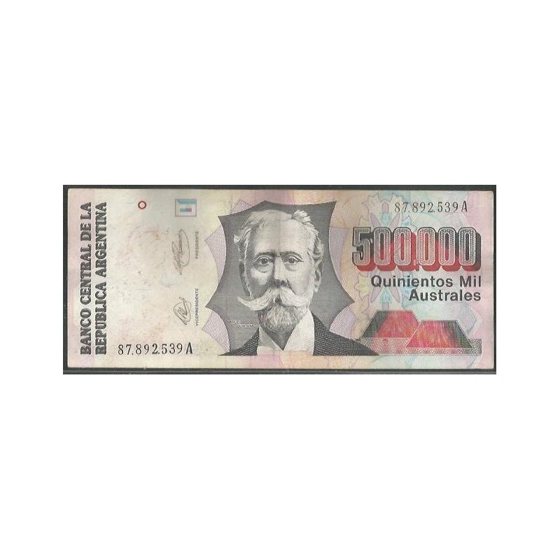 Argentina, 500.000 Australes ND1991 Serie A Firma 2 P338