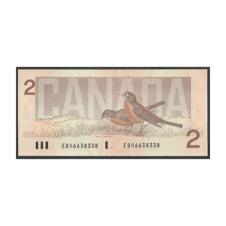 Canada 2 Dollars 1986 P94b reverso