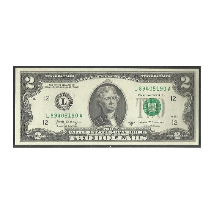 Estados Unidos 2 Dollars 2017 L P545