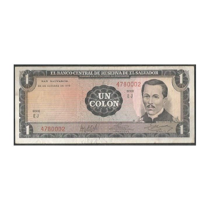 El Salvador 1 Colon 24 Oct 1972 P115a