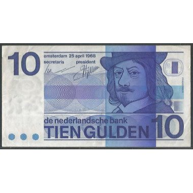 Holanda, 10 Gulden 25 Abr 1968 P91b