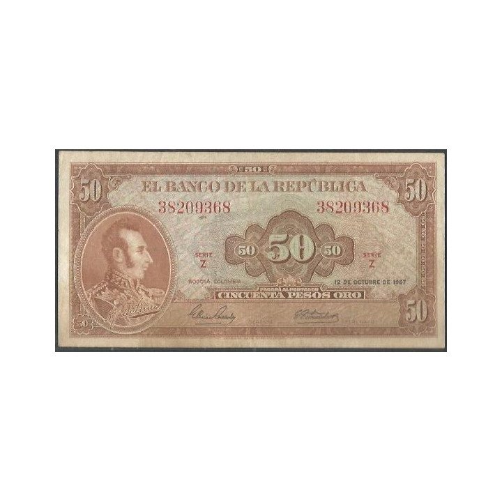 Billete de 50 Pesos 12 Oct 1967 BGW261