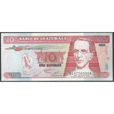 Guatemala, 10 Quetzales 16 Jun 1995 P89