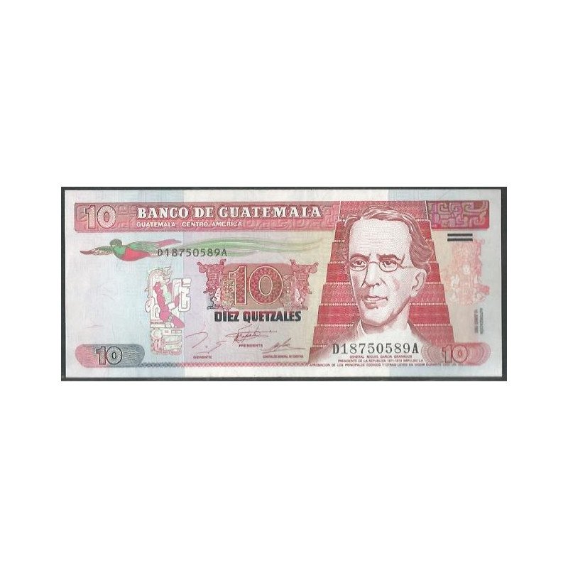 Guatemala, 10 Quetzales 16 Jun 1995 P89