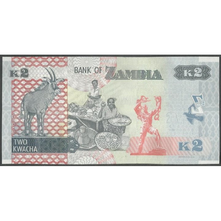 Zambia 2 Kwacha 2020 P56c reverso