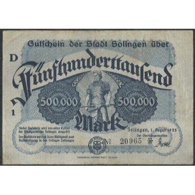 Alemania - Solingen, 500.000 Mark 1 Ago 1923