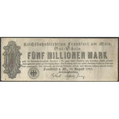 Alemania - Frankfurt, 5.000.000 Mark 10 Ago 1923