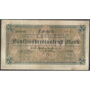 Alemania - Recklinghausen, 500.000 Mark 8 Ago 1923