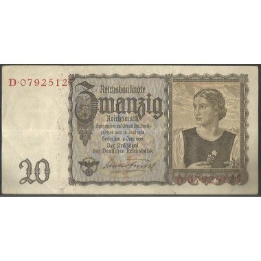 Alemania 3° Reich, 20 Reichsmark 16 jUN 1939 P185